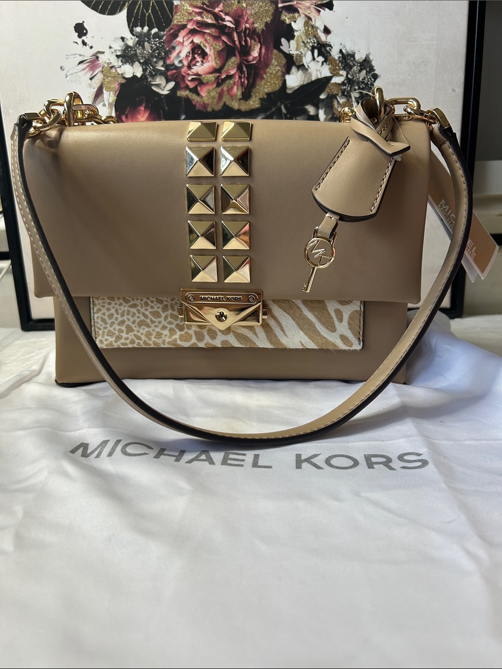 Michael Kors calf hair Leather shoulder bag